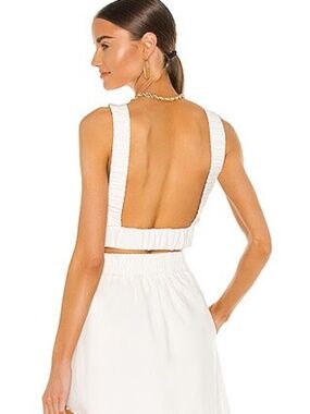 Revolve Set | JOSIE CROPPED TOP IN WHITE & JOSIE MINI SKIRT IN WHITE